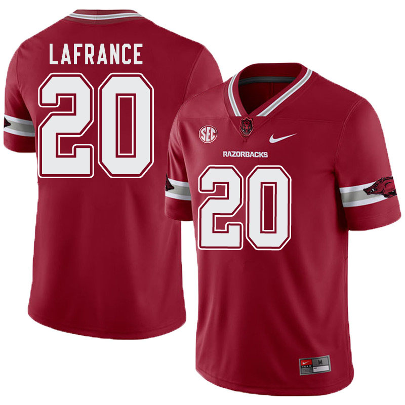 Men #20 Giovanni LaFrance Arkansas Razorbacks College Football Alternate Jerseys-Cardinal